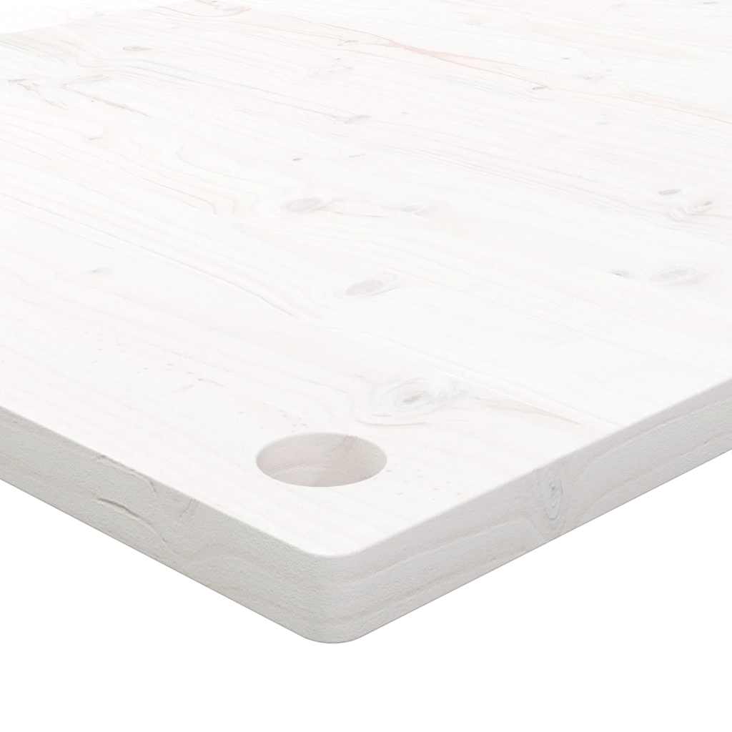 vidaXL Desk Top White 110x55x2,5 cm Solid Wood Pine