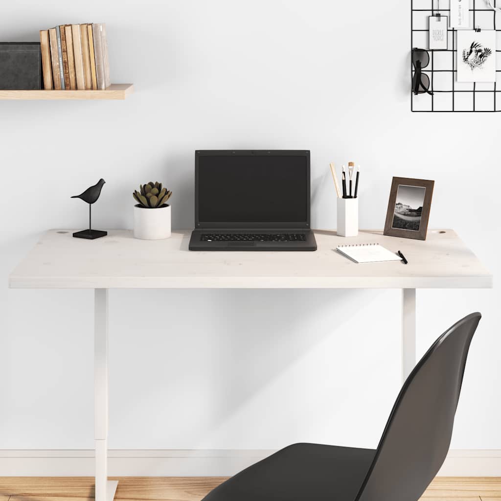 vidaXL Desk Top White 100x60x2,5 cm Solid Wood Pine