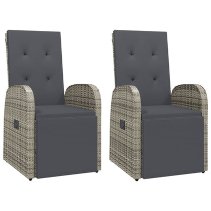 vidaXL 3 Piece Garden Dining Set Grey Poly Rattan&Solid Wood Acacia