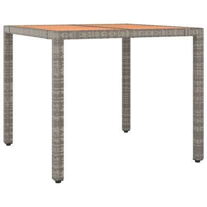 vidaXL 5 Piece Garden Dining Set Grey Poly Rattan&Solid Wood Acacia