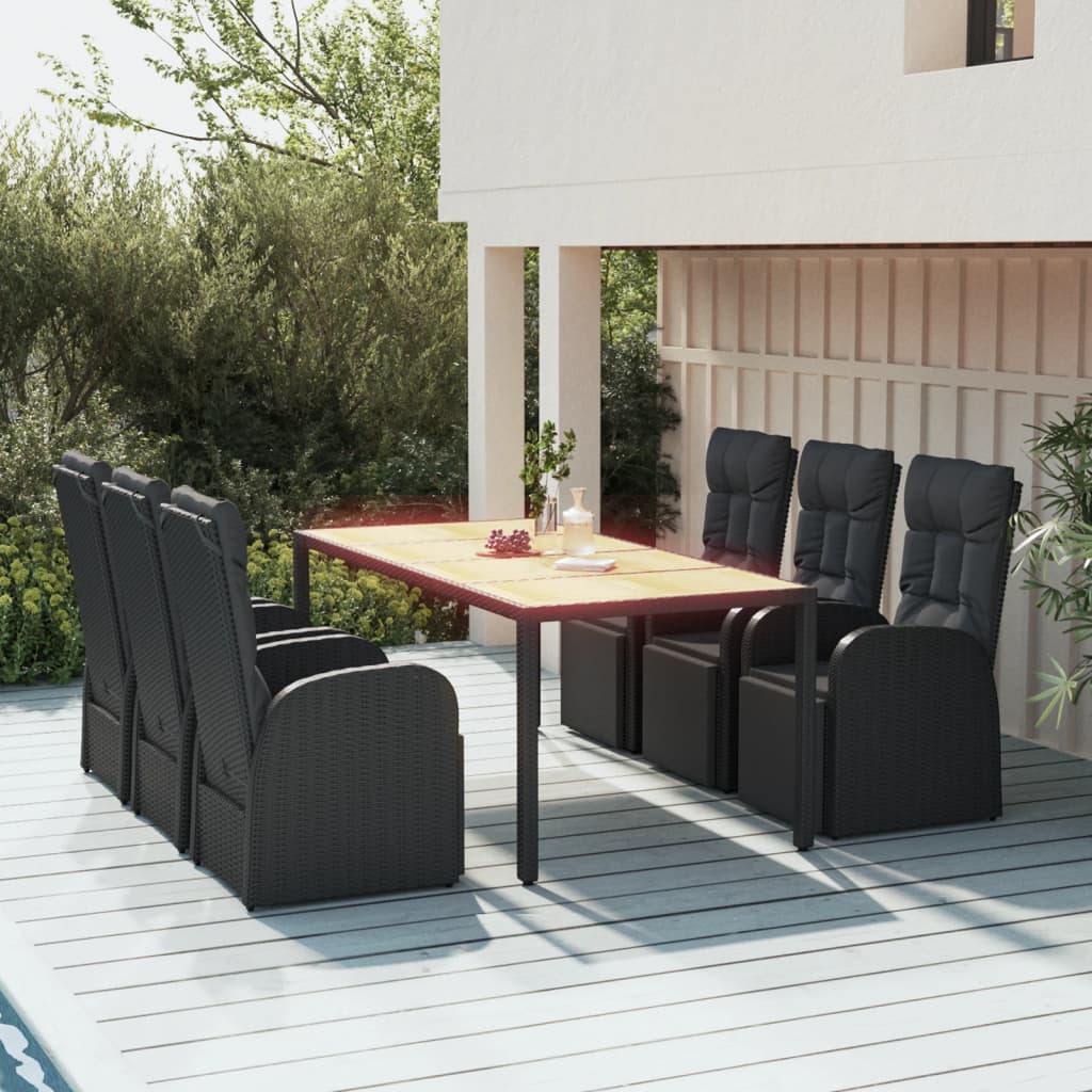 vidaXL Garden Dining Set | Black