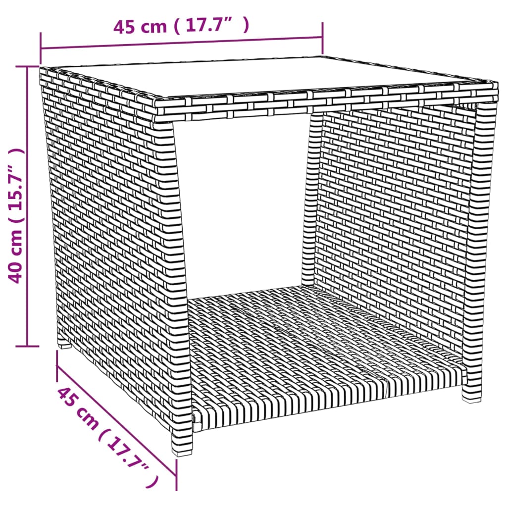 vidaXL 2 Piece Garden Lounge Set Black Poly Rattan&Steel
