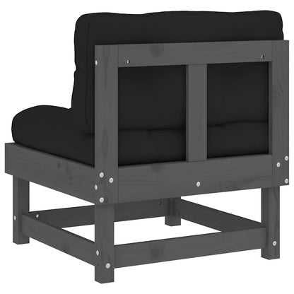 vidaXL Middle Sofa | Grey Middle Sofa with Black Cushion