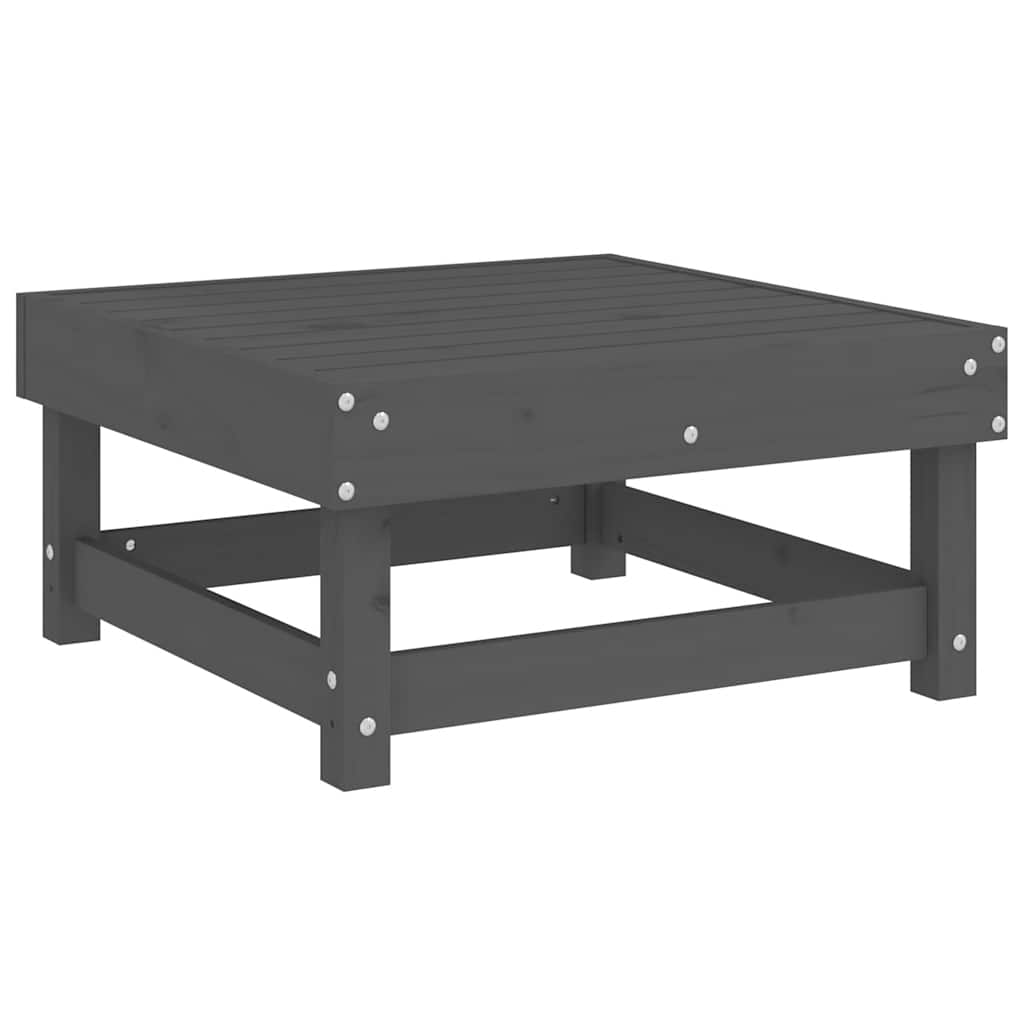 vidaXL Garden Footstool | Grey | Solid pine wood | 60 cm x 60 cm | Modular