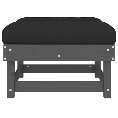 vidaXL Garden Footstool | Grey | Solid pine wood | 60 cm x 60 cm | Modular