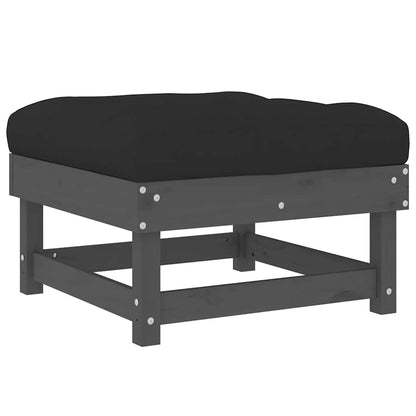 vidaXL Garden Footstool | Grey | Solid pine wood | 60 cm x 60 cm | Modular
