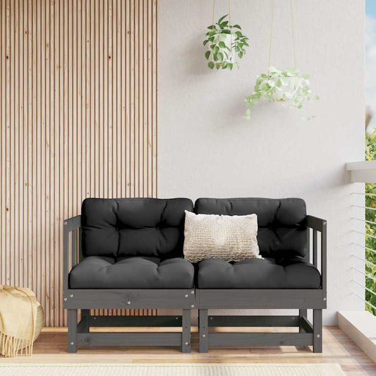 vidaXL Corner Sofa | Grey | Solid pine wood, Oxford fabric | Medium | Modular