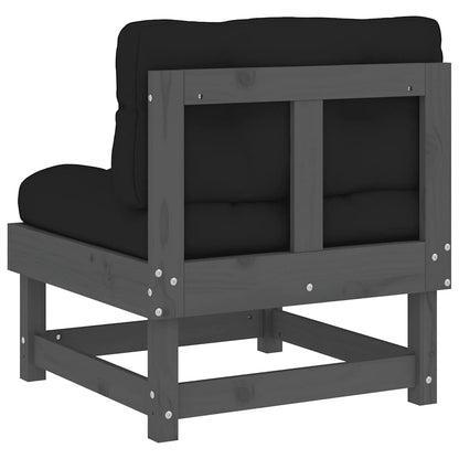 vidaXL Middle Sofa | Grey | Solid pine wood, Oxford fabric, PP cotton | Standard