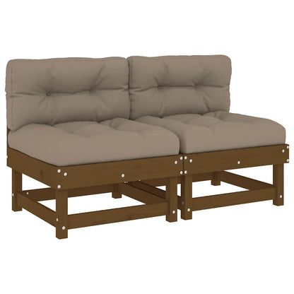 vidaXL Middle Sofa | Honey brown, Taupe