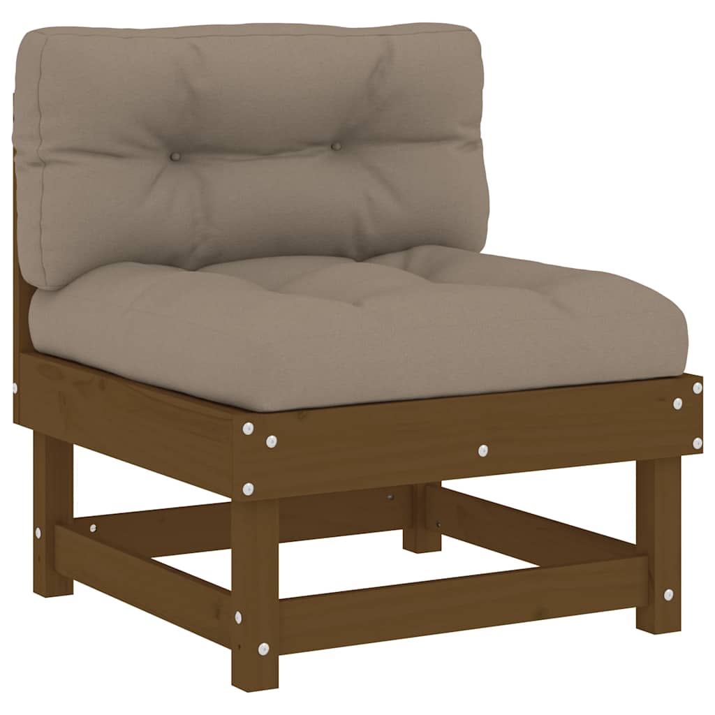 vidaXL Middle Sofa | Honey brown, Taupe