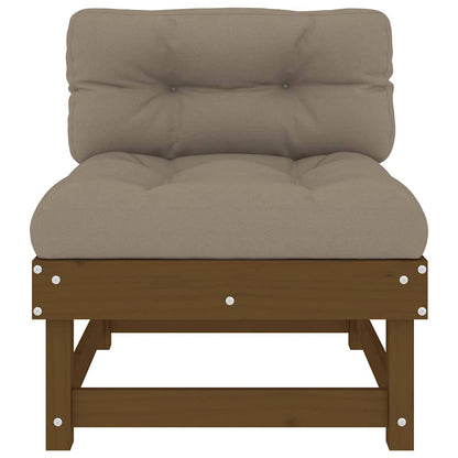 vidaXL Middle Sofa | Honey brown, Taupe