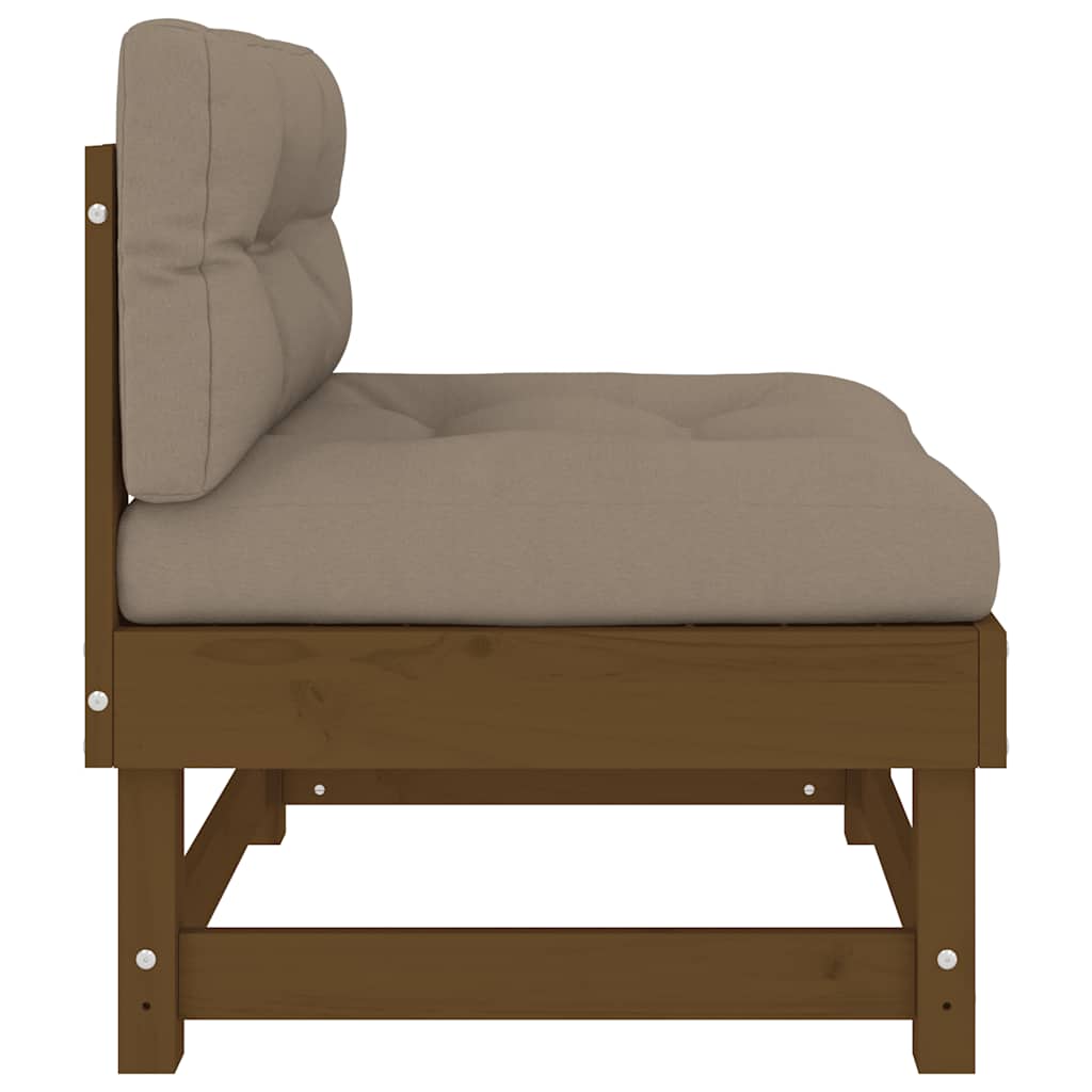 vidaXL Middle Sofa | Honey brown, Taupe