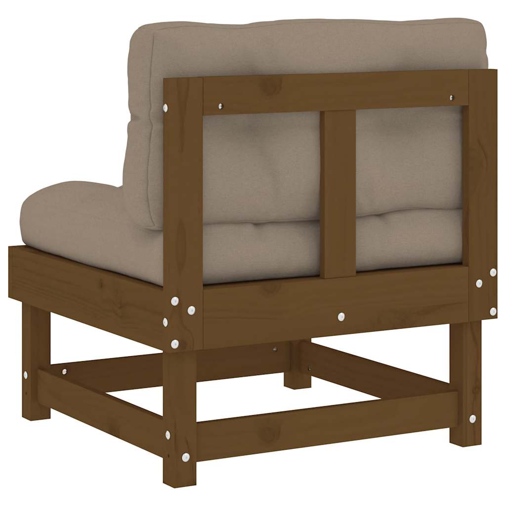 vidaXL Middle Sofa | Honey brown, Taupe