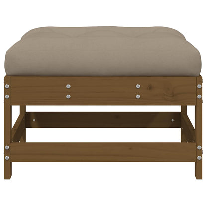 vidaXL Garden Footstool with Cushion Honey Brown Solid Wood Pine