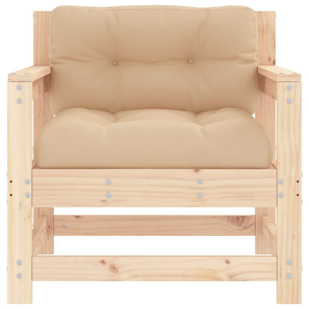 vidaXL Garden Chairs with Cushions 2 pcs Solid Wood Pine