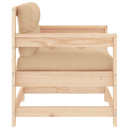 vidaXL Garden Chairs with Cushions 2 pcs Solid Wood Pine