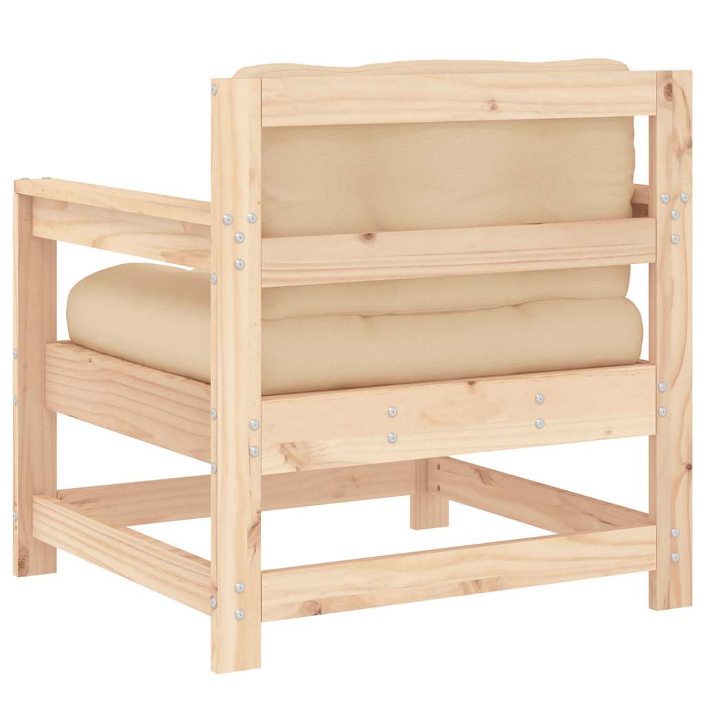 vidaXL Garden Chairs with Cushions 2 pcs Solid Wood Pine