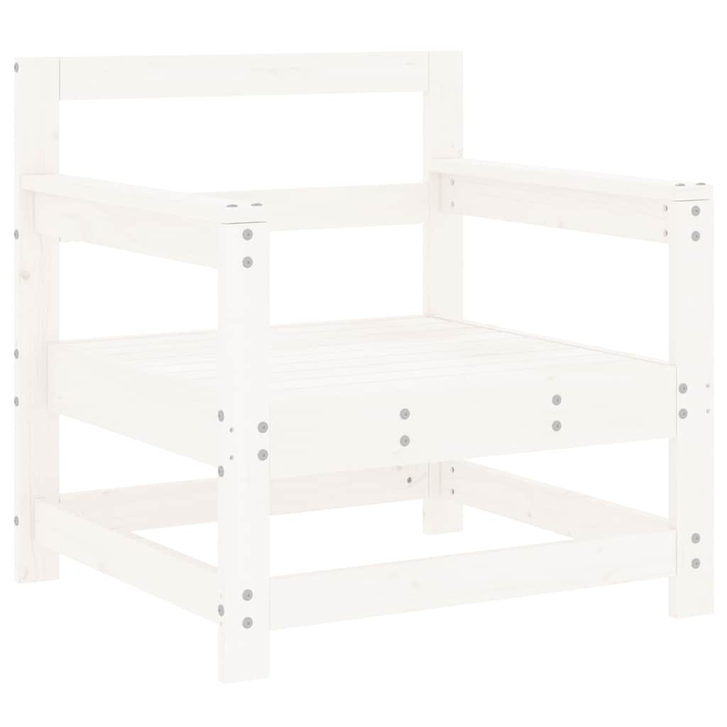 vidaXL Garden Chairs with Cushions 2 pcs White Solid Wood Pine