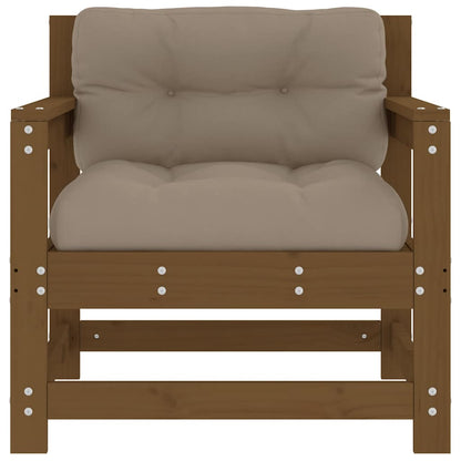 vidaXL Garden Chairs with Cushions 2 pcs Honey Brown Solid Wood Pine