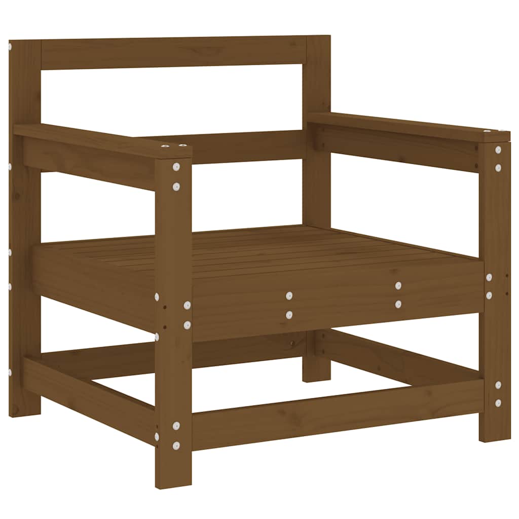 vidaXL Garden Chairs with Cushions 2 pcs Honey Brown Solid Wood Pine