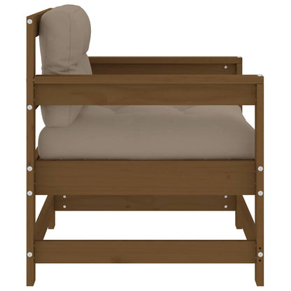vidaXL Garden Chairs with Cushions 2 pcs Honey Brown Solid Wood Pine