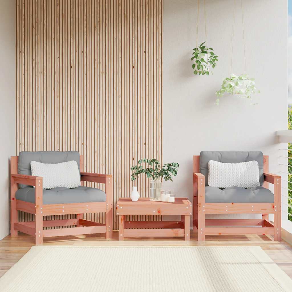 vidaXL Garden Chairs with Cushions 2 pcs Solid Wood Douglas