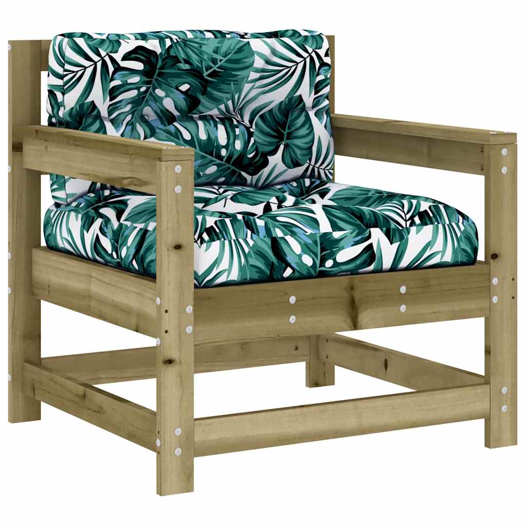 vidaXL Garden Chairs with Cushions 2 pcs Impregnated Wood Pine