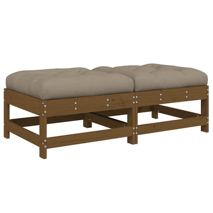 vidaXL Garden Footstools with Cushions 2pcs Honey Brown