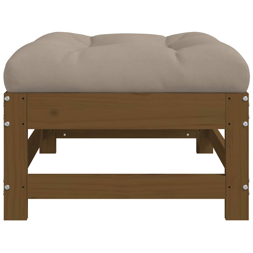 vidaXL Garden Footstools with Cushions 2pcs Honey Brown