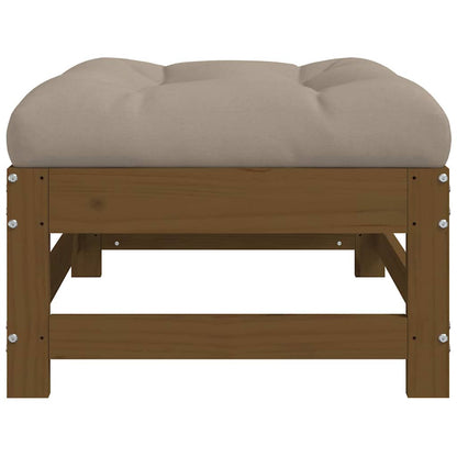 vidaXL Garden Footstools with Cushions 2pcs Honey Brown