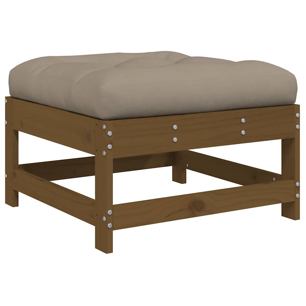 vidaXL Garden Footstools with Cushions 2pcs Honey Brown