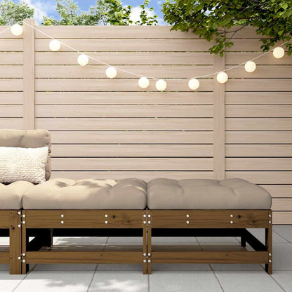 vidaXL Garden Footstools with Cushions 2pcs Honey Brown