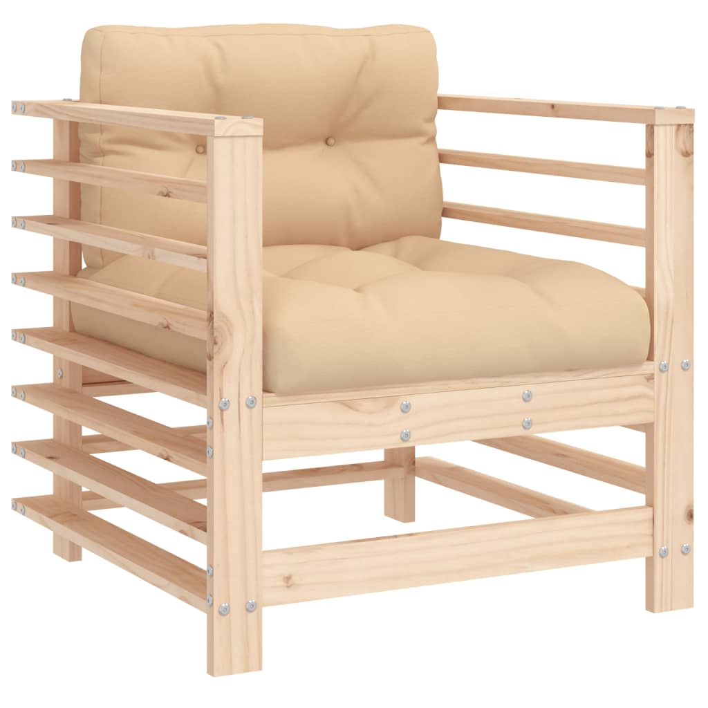 vidaXL Garden Chairs with Cushions 2 pcs Solid Wood Pine