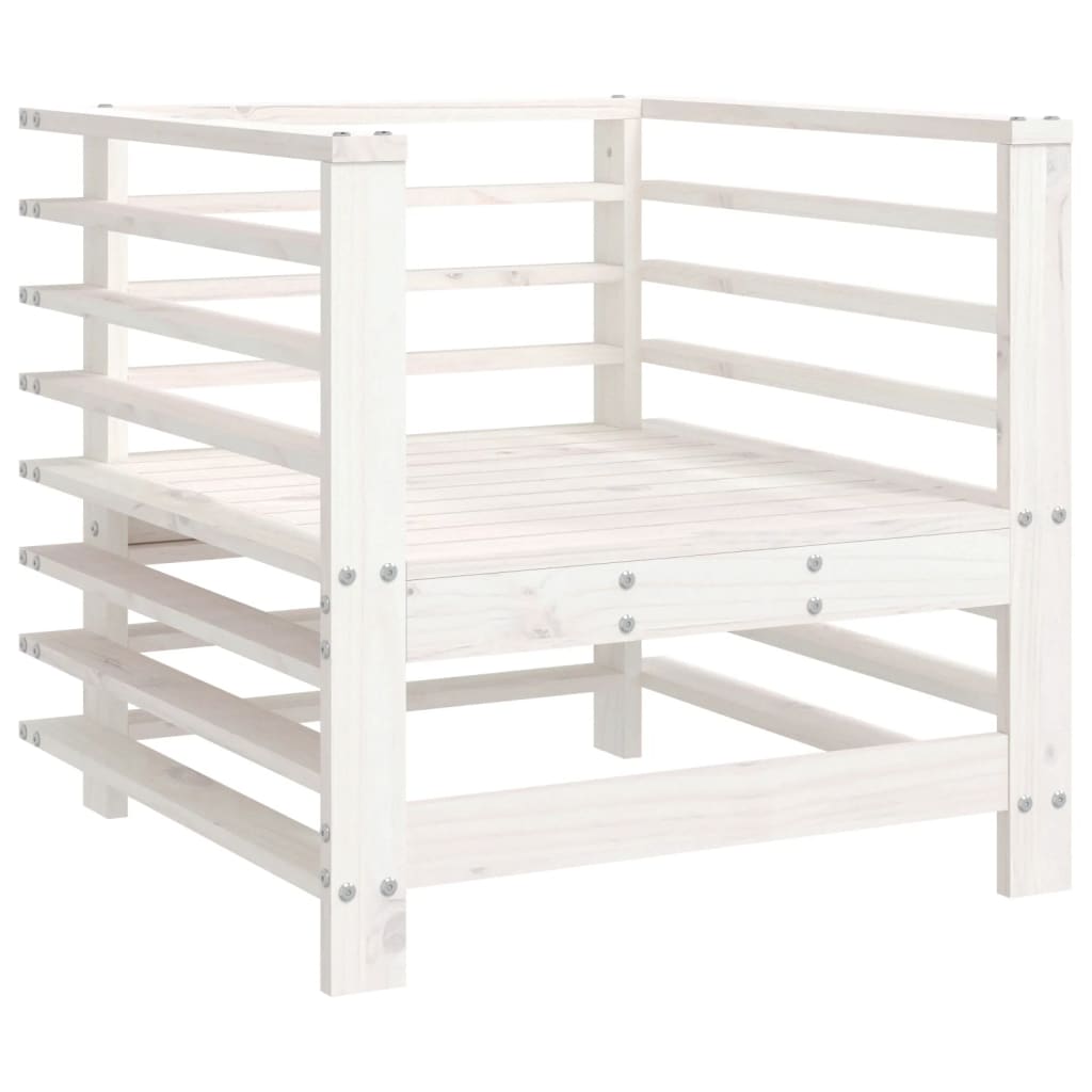 vidaXL Garden Chairs with Cushions 2 pcs White Solid Wood Pine