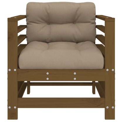 vidaXL Garden Chairs with Cushions 2 pcs Honey Brown Solid Wood Pine