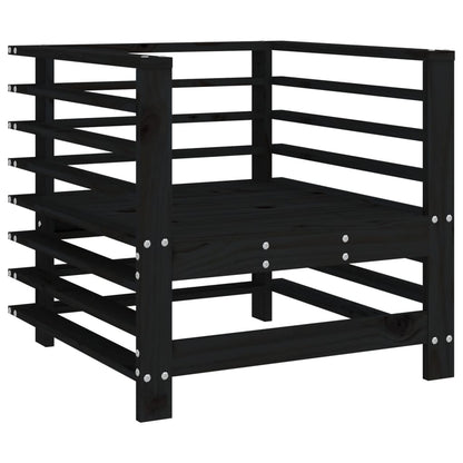 vidaXL Garden Chairs with Cushions 2 pcs Black Solid Wood Pine