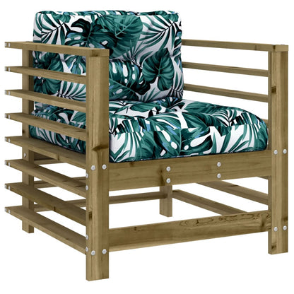 vidaXL Garden Chairs with Cushions 2 pcs Impregnated Wood Pine