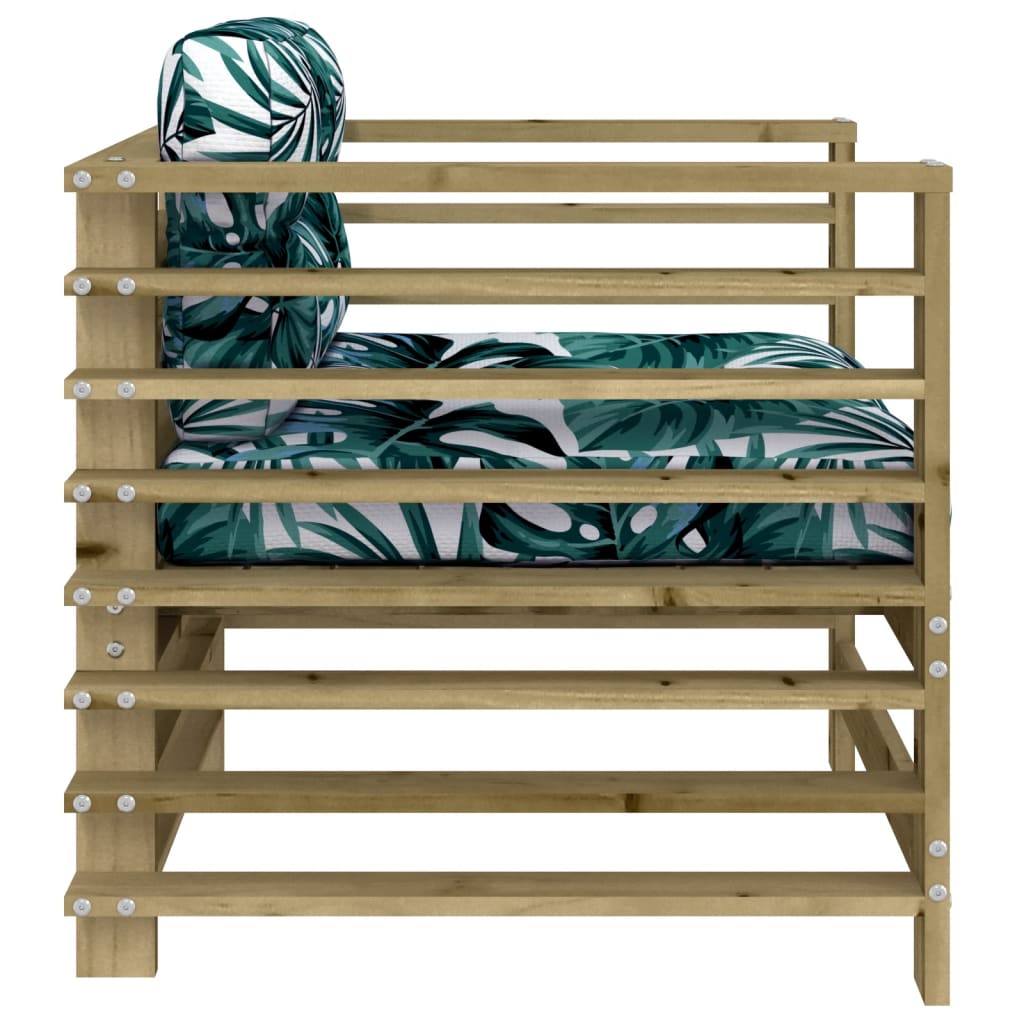 vidaXL Garden Chairs with Cushions 2 pcs Impregnated Wood Pine