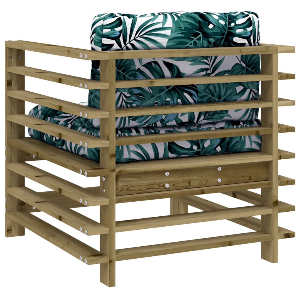 vidaXL Garden Chairs with Cushions 2 pcs Impregnated Wood Pine
