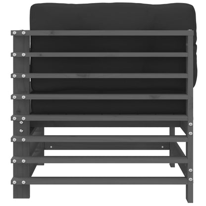 vidaXL Corner Sofas with Cushions 2 pcs Grey Solid Wood Pine