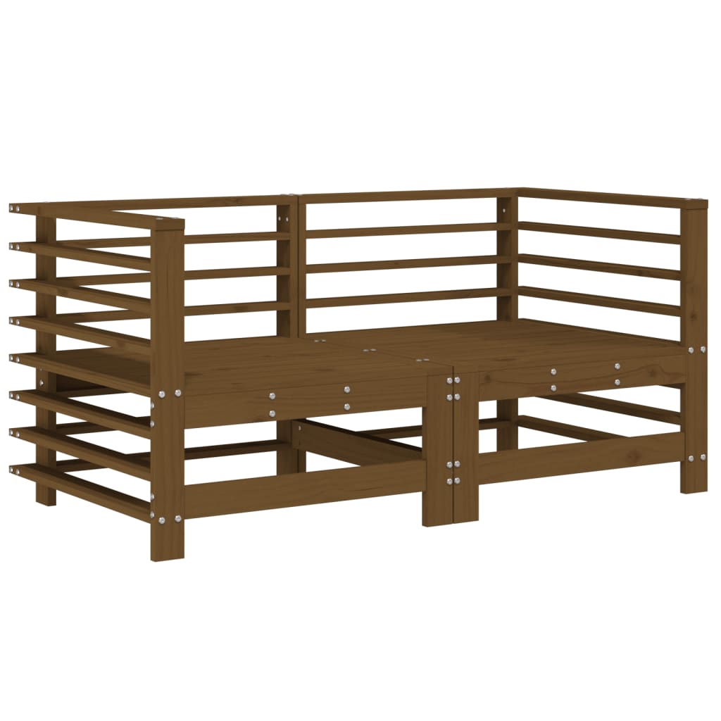 vidaXL Corner Sofas with Cushions 2 pcs Honey Brown Solid Wood Pine