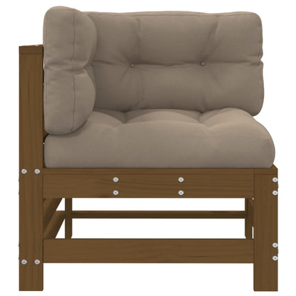 vidaXL Corner Sofas with Cushions 2 pcs Honey Brown Solid Wood Pine