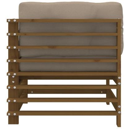 vidaXL Corner Sofas with Cushions 2 pcs Honey Brown Solid Wood Pine