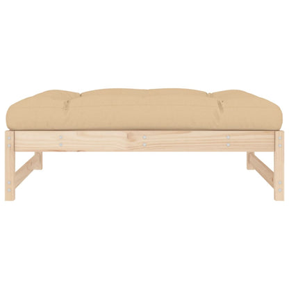 vidaXL Garden Footstool | Beige, Wood | Solid pinewood, Oxford fabric, PP cotton