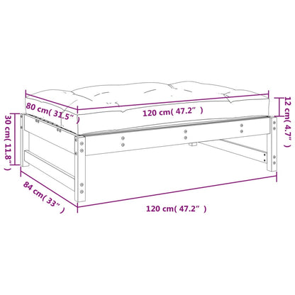 vidaXL Garden Footstool | Beige, Wood | Solid pinewood, Oxford fabric, PP cotton