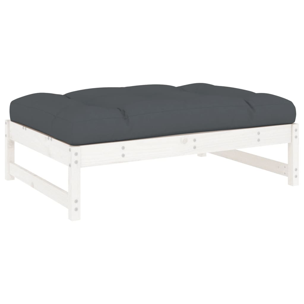 vidaXL Garden Footstool | White, Anthracite