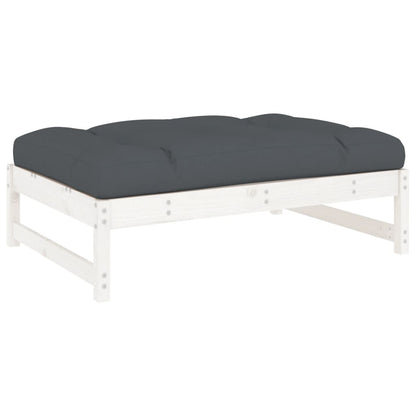 vidaXL Garden Footstool | White, Anthracite