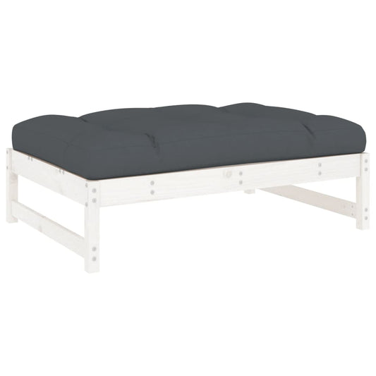 vidaXL Garden Footstool | White, Anthracite