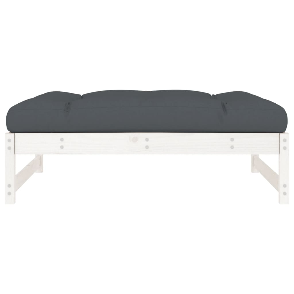 vidaXL Garden Footstool | White, Anthracite