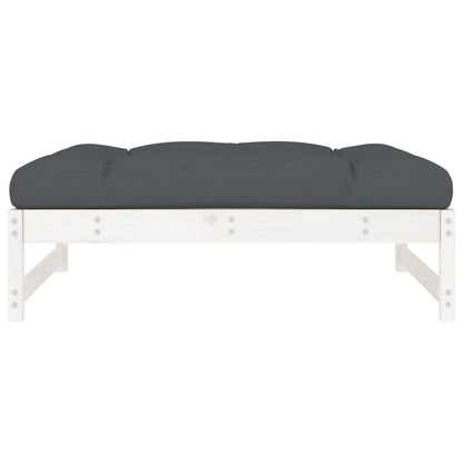 vidaXL Garden Footstool | White, Anthracite